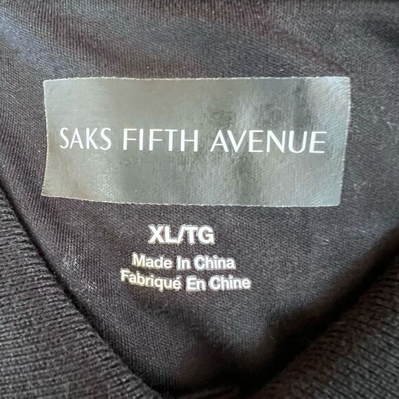 Saks‎ Fifth Avenue Black Pima Cotton 3-Button Short Sleeve Polo Size XL - Picture 3 of 4